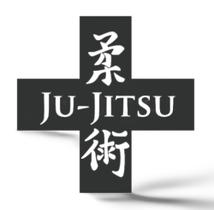 aplique placa cruz frase Jiu jítsu em português e japonês Em Mdf 3mm vazado quadro decoração
