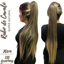 Aplique Rabo De Cavalo Fibra Orgânica Ombre Loiro 70cm - Weng Aplique Rabo De Cavalo Fibra Orgânica Ombre Loiro 70cm - Weng