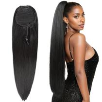 Aplique Rabo De Cavalo Liso Longo 70cm Em Tela Pra Penteados