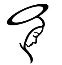 Aplique Rosto Nossa Senhora Em Mdf preto 29x22cm com fita dupla face