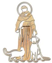 Aplique São Francisco De Assis Vazado de Parede Quadro Mdf Crú Aplique São Francisco De Assis Vazado de Parede Quadro Mdf Crú