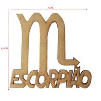 Aplique Signo Escorpião 7x6,5 Mdf Madeira Cru Aplique Signo Escorpião 7x6,5 Mdf Madeira Cru