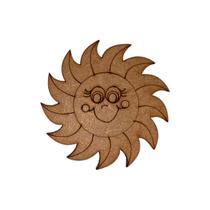 Aplique Sol 5cm Kit 6un Mdf Cru Madeira Enfeite Decoração Aplique Sol 5cm Kit 6un Mdf Cru Madeira Enfeite Decoração