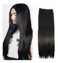 Aplique Tic Tac Cabelo Humano Liso 60cm 100grs 3 Telas