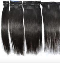 Aplique Tic Tac Cabelo Humano Liso 60cm 150 Gramas 7 Peças - Jkbellus