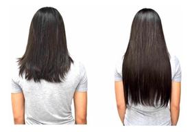 Aplique Tic Tac Cabelo Humano Liso Preto 50cm 100grs 3telas