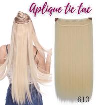 Aplique Tic-Tac Identico ao Cabelo Humano 70 cm Loiro Claríssimo Liso - Weng Aplique Tic-Tac Identico ao Cabelo Humano 70 cm Loiro Claríssimo Liso - Weng