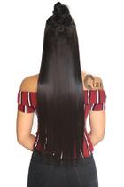 Aplique Tic Tac Liso 70 Cm - Idêntico Ao Humano - Longo Com Volume - Importado - Removivel -