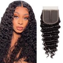 Aplique Top Closure Cabelo Natural Cacheado Repartição Livre