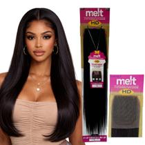 Aplique Top Closure Liso Hd Repartição Livre Fibra Orgânica