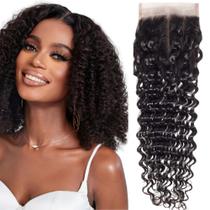 Aplique Top Closure Topo Cacheado Cabelo Humano 4x4