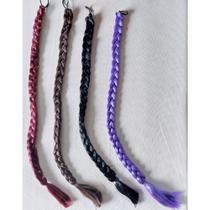 Aplique Trança Colorida com Elástico