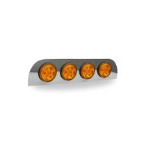 Aplique Traseiro Túnel Compatível com Scania NTG/S5 Com Furação e 4 Lanternas 125mm Âmbar