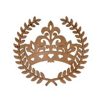 Aplique Trigo com Coroa Rei 10x9 Kit 6un Mdf Cru Madeira