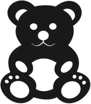 Aplique ursinho fofo decorativo MDF c/ fita dupla face decoração quarto