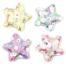 Apliques almofadados para artesanato e decoração - estrela - kit c/ 4 unid