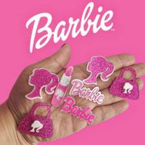 apliques Barbie mix em acrílico/ Pacote com 20 pçs.