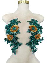 Apliques de renda com strass XZG.beatal 28 x 11 cm Apliques de renda com strass XZG.beatal 28 x 11 cm