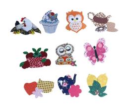 Apliques Patchwork Aplicação Para Pano De Prato -10 Unidades Apliques Patchwork Aplicação Para Pano De Prato -10 Unidades