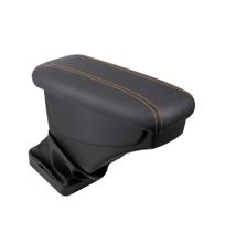 Apoio De Braço Chery Tiggo 2 Couro Grafite Costura Laranja