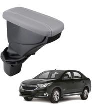 Apoio De Braço Chevrolet Cobalt Couro Cinza Costura Branca