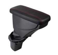 Apoio De Braço Chevrolet Cobalt Couro Preto Costura Vermelha