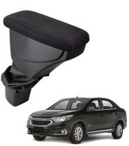 Apoio De Braço Chevrolet Cobalt Tecido Preto Cost. Vermelha