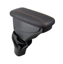 Apoio De Braço Chevrolet Onix Couro Grafite Costura Laranja