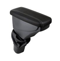 Apoio De Braço Chevrolet Onix Couro Preto Costura Cinza