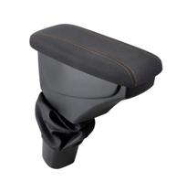 Apoio De Braço Chevrolet Onix Tecido Grafite Costura Laranja