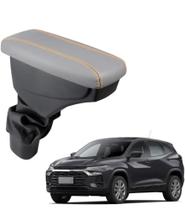 Apoio De Braço Chevrolet Tracker Couro Cinza Cost. Laranja