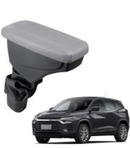 Apoio De Braço Chevrolet Tracker Couro Cinza Costura Cinza