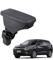 Apoio De Braço Chevrolet Tracker Couro Grafite Costura Azul Apoio De Braço Chevrolet Tracker Couro Grafite Costura Azul