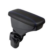 Apoio De Braço Chevrolet Tracker Couro Preto Costura Azul