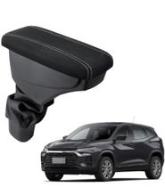 Apoio De Braço Chevrolet Tracker Tecido Preto Cost. Branca