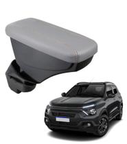 Apoio De Braço Citroen Aircross Couro Cinza Costura Marrom
