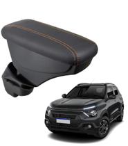Apoio De Braço Citroen C3 Couro Grafite Costura Laranja Apoio De Braço Citroen C3 Couro Grafite Costura Laranja