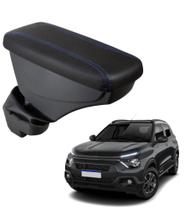 Apoio De Braço Citroen C3 Couro Preto Costura Azul Apoio De Braço Citroen C3 Couro Preto Costura Azul