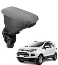 Apoio De Braço Ford Ecosport Tecido Cinza Costura Laranja
