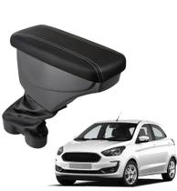 Apoio De Braço Ford Ka Couro Preto Costura Cinza Apoio De Braço Ford Ka Couro Preto Costura Cinza