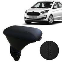 Apoio de braço Ford Ka material sintético preto c/costura cinza