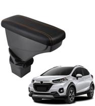 Apoio De Braço Honda Wr-v Couro Preto Costura Laranja
