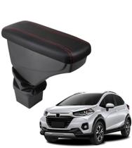Apoio De Braço Honda Wr-v Couro Preto Costura Vermelha
