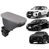 Apoio De Braço Nissan Kicks Couro Cinza Costura Vermelha Apoio De Braço Nissan Kicks Couro Cinza Costura Vermelha