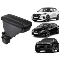Apoio De Braço Nissan Kicks Couro Preto Costura Branca Apoio De Braço Nissan Kicks Couro Preto Costura Branca