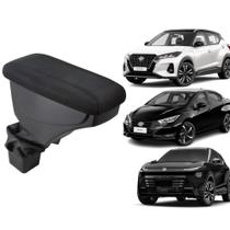 Apoio De Braço Nissan Kicks Tecido Preto Costura Preta Apoio De Braço Nissan Kicks Tecido Preto Costura Preta