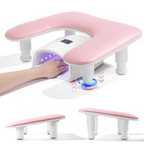 Apoio de braço para Nail Tech Quaferen 2ª geração em forma de U rosa Apoio de braço para Nail Tech Quaferen 2ª geração em forma de U rosa