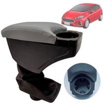 Apoio De Braço Porta Copos New Fiesta 2013 Até 2019 Hatch Sedan Cinza