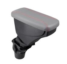 Apoio De Braço Renault Duster Couro Cinza Costura Vermelha