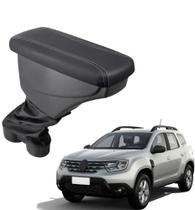 Apoio De Braço Renault Duster Couro Grafite Costura Cinza